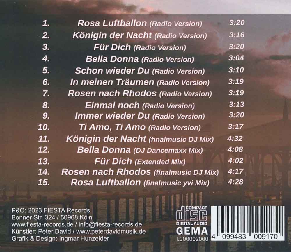 Immer Wieder Du Peter David Back-Cover 1 CD Album