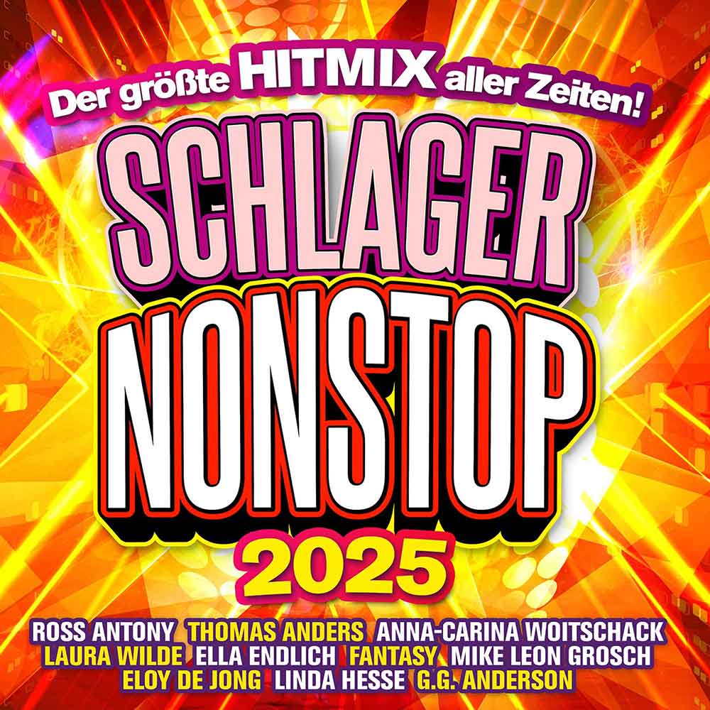 Schlager Nonstop 2025 (Der Größte Hitmix Aller Zeiten!) Front-Cover 2 CD Sampler