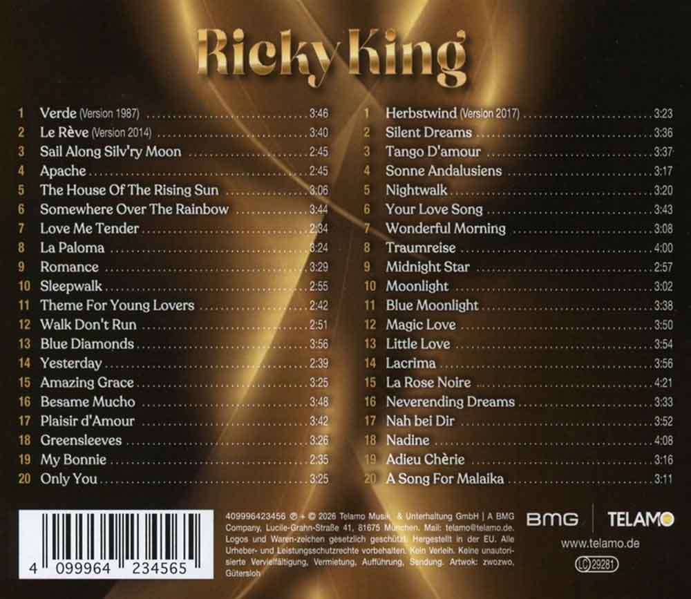Jubiläums-Edition Zum 80. Geburtstag Ricky King Back-Cover 2 CD