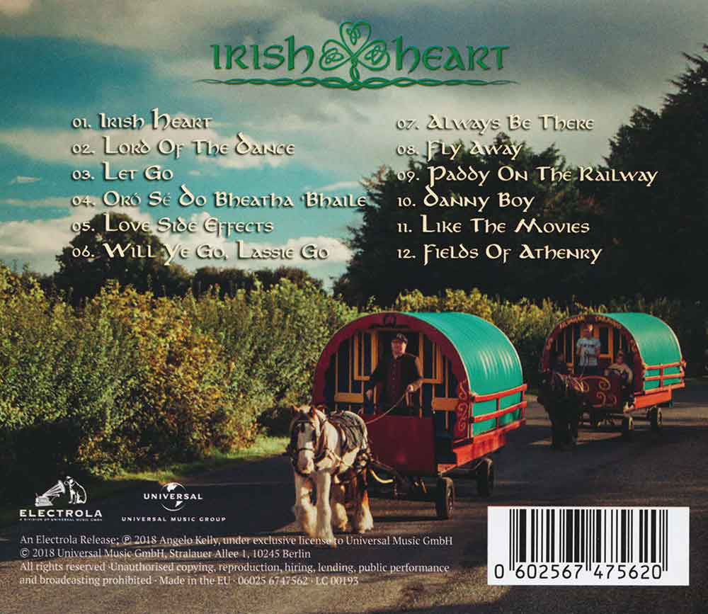 Angelo Kelly & Family Irish Heart Angelo Kelly & Family Back-Cover 1 CD Album