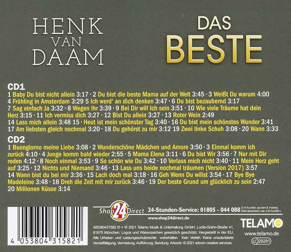 Henk Van Daam Das Beste Back-Cover 2 CD Album