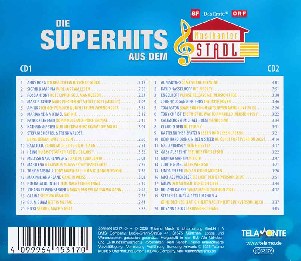 Musikantenstadl - Die Superhits Aus Dem Musikantenstadl Back-Cover 2 CD Sampler