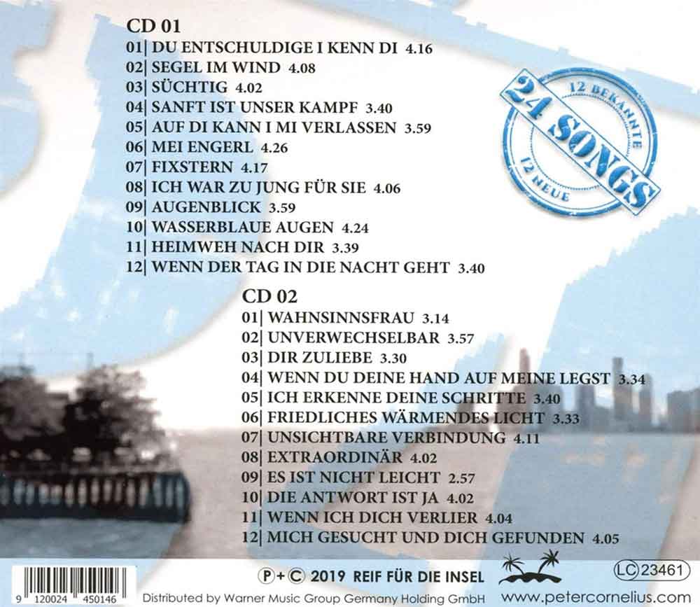 Peter Cornelius - Liebeslieder (12 Bekannte 12 Neue) Back-Cover 2 CD Album
