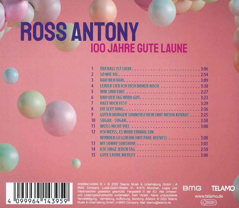 Ross Antony - 100 Jahre Gute Laune Back-Cover Album