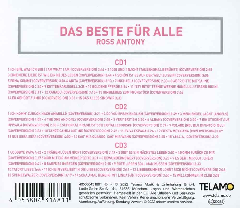Ross Antony - Das Beste Für Alle Back-Cover 3 CD Album
