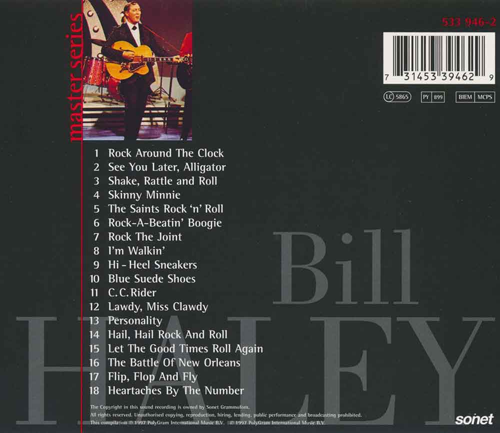 Bill Haley - Master Series (1998) CD Album Backcover