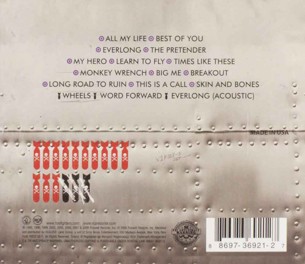 Foo Fighters - Greatest Hits (2009) CD Album Backcover