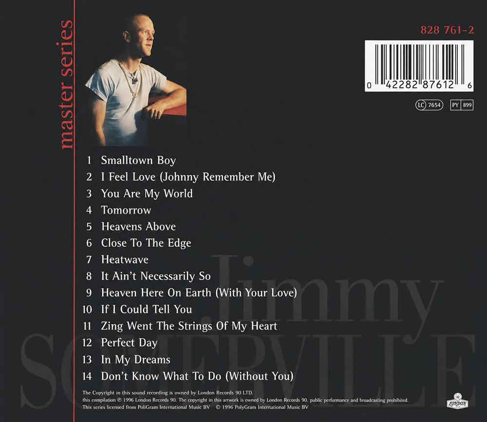 Jimmy Somerville - Master Series (1996) CD Album Backcover