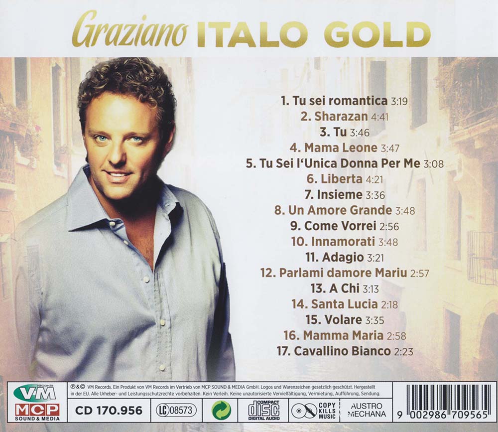 Graziano - Italo Gold - Vol. 01 (2015) CD Album Backcover