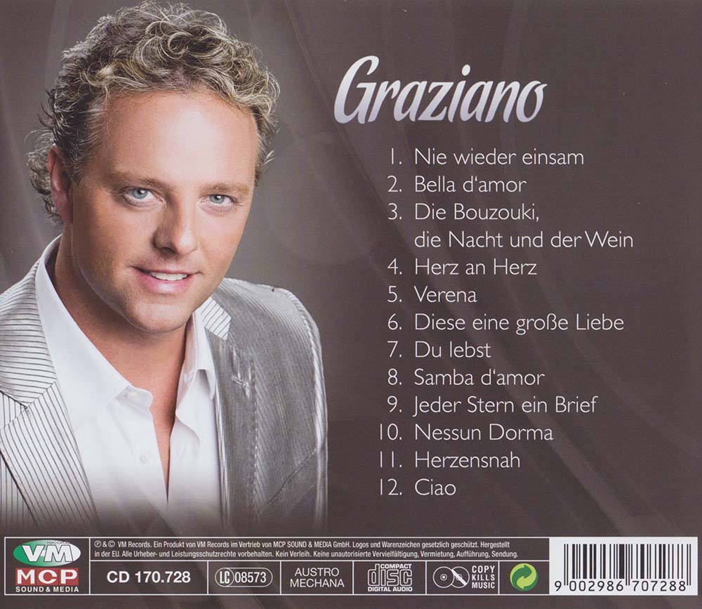 Graziano - Nie Wieder Einsam (2011) CD Album Backcover