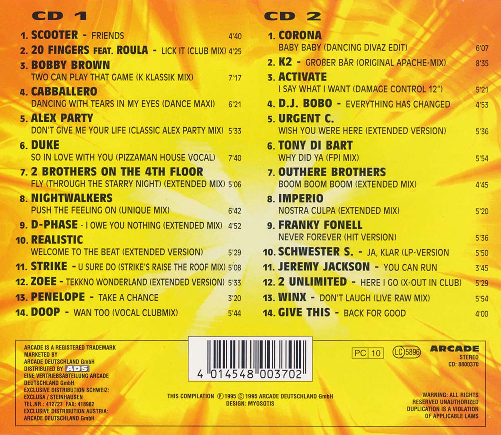 Maxi Hits Now! (2 CD) (1995) CD Album Backcover