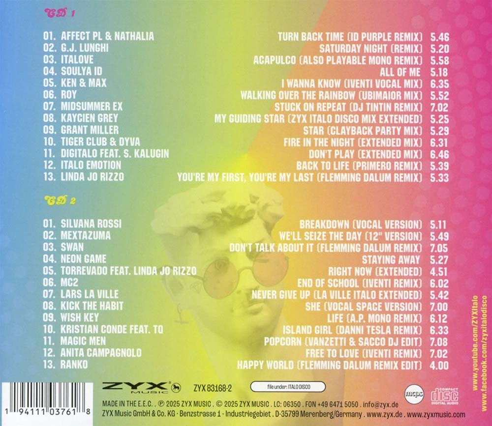 ZYX Italo Disco (New Generation) - Vol. 26 (2 CD) (2025) CD Album Backcover