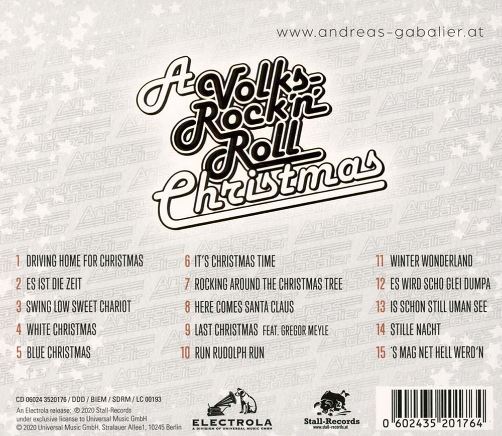 Andreas Gabalier - A Volks-Rock 'N' Roll Christmas (2020) CD Album Backcover