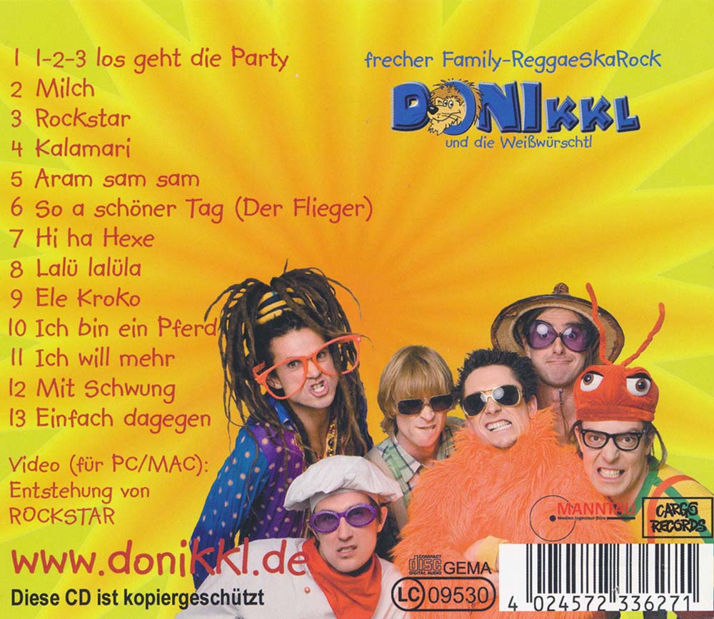 Donikkl Und Die Weißwürschtl - Rockstar (Inkl. Video-Clip) (2008) CD Album Backcover