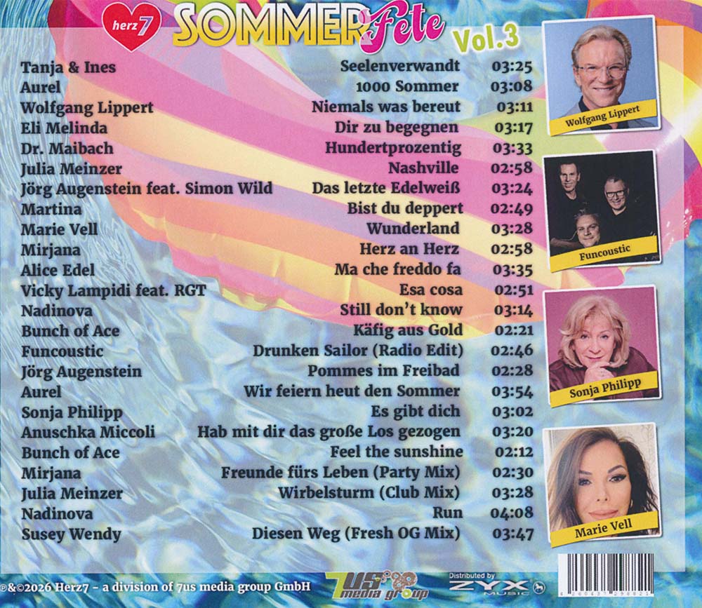 Herz 7 Sommer Fete - Vol. 03 (2026) CD Album Backcover