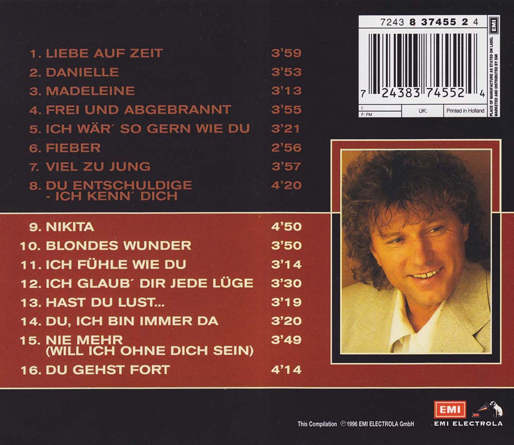 Bernhard Brink - Premium Gold Collection (1996) CD Album Backcover