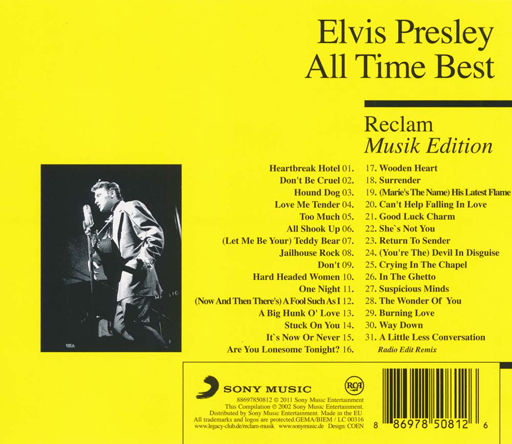 Elvis Presley - All Time Best (Reclam Musik Edition 04) (2011) CD Album Backcover